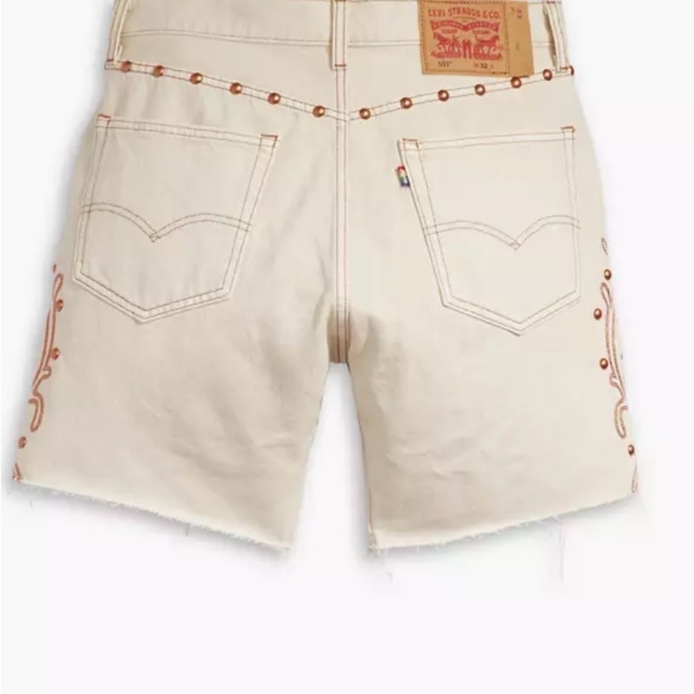 Levi’s Pride 501 ‘93 Shorts Rodeo Boots Studded Embroidered Denim Size 29 - Picture 8 of 9